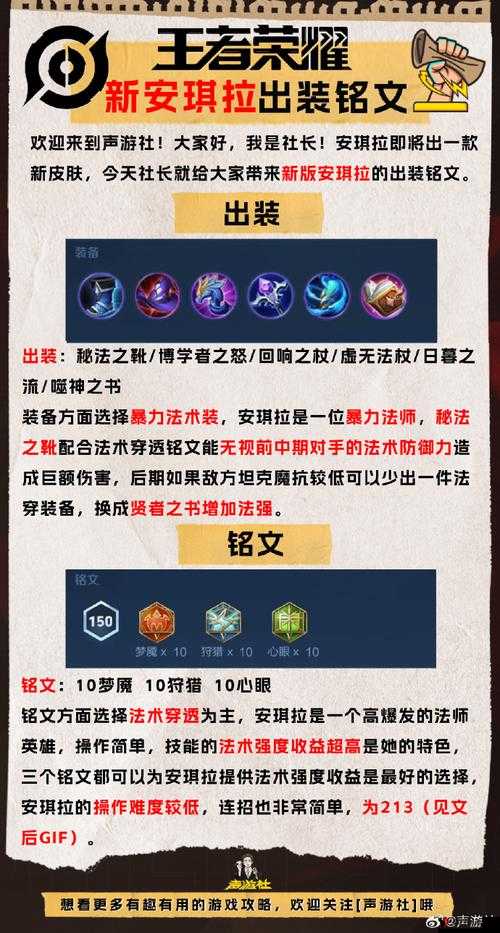 王者荣耀安琪拉六神装推荐,打造最强安琪拉的出装攻略