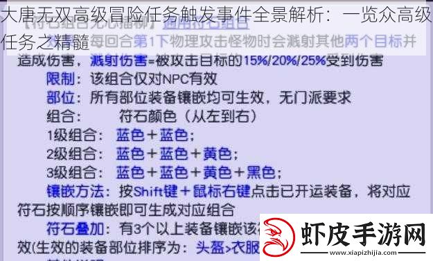 大唐无双高级冒险任务触发事件全景解析