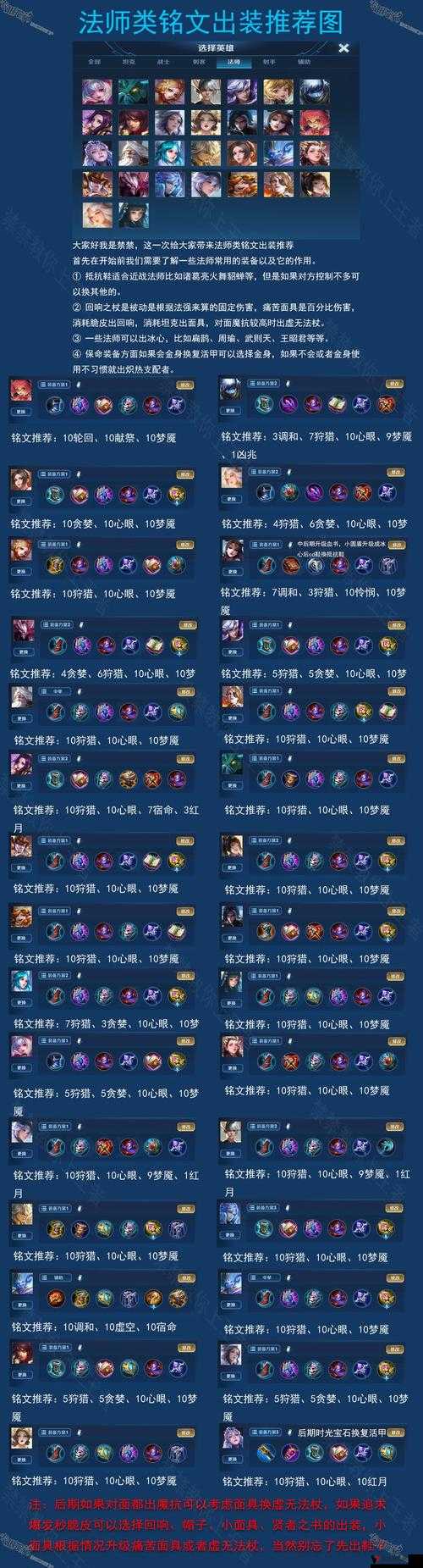 王者荣耀S9赛季法师通用铭文搭配攻略