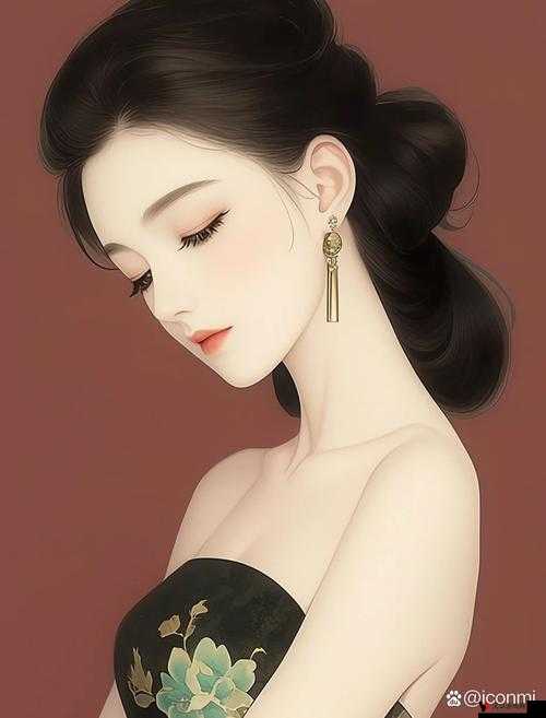 古风插画:美人衣衫半解,酥胸微露,引人遐思