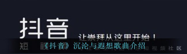 《抖音》沉沦与遐想歌曲介绍