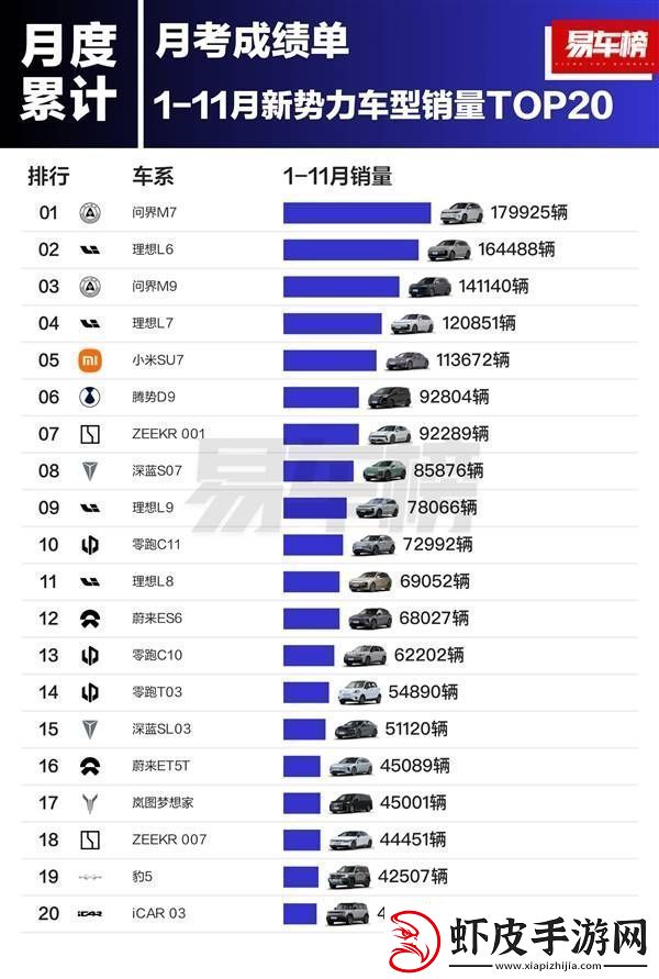 2024年前11月新能源车型争霸