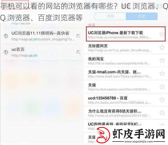 手机可以看的网站的浏览器有哪些
