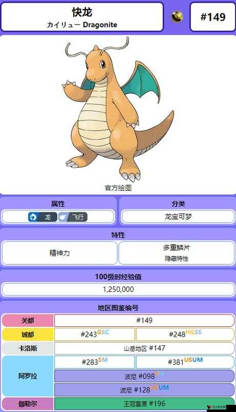 精灵宝可梦GO快龙怎么样?快龙分布技能图鉴详解