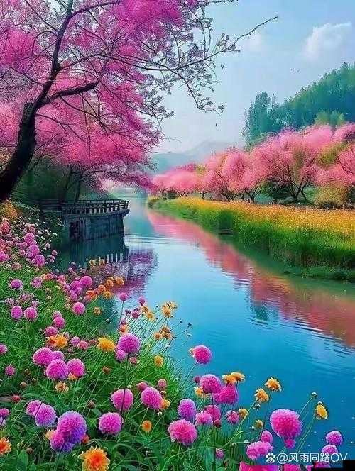 芳草萋萋流水潺潺美不可言：自然的诗意画卷