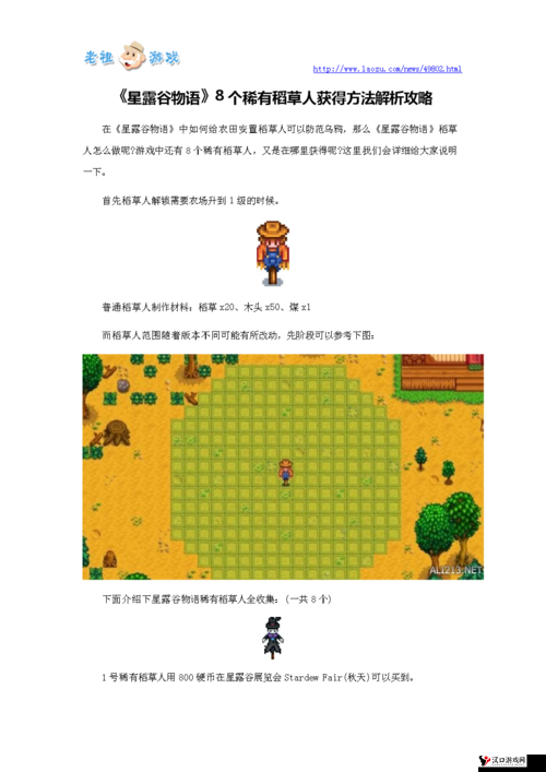 《星露谷物语》珍奇乌鸦8-1及稀有稻草人8-1获取攻略