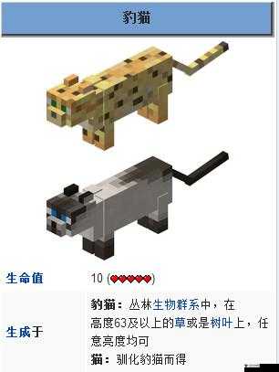 我的世界豹猫图鉴与豹猫属性详解