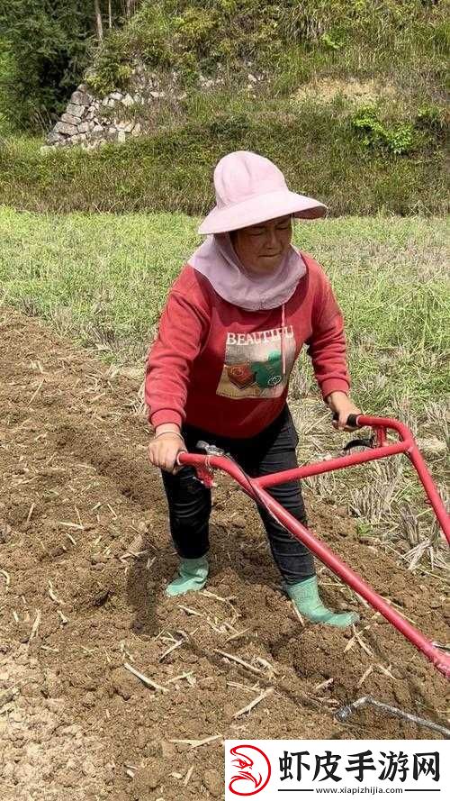 与妈妈在土地上耕耘