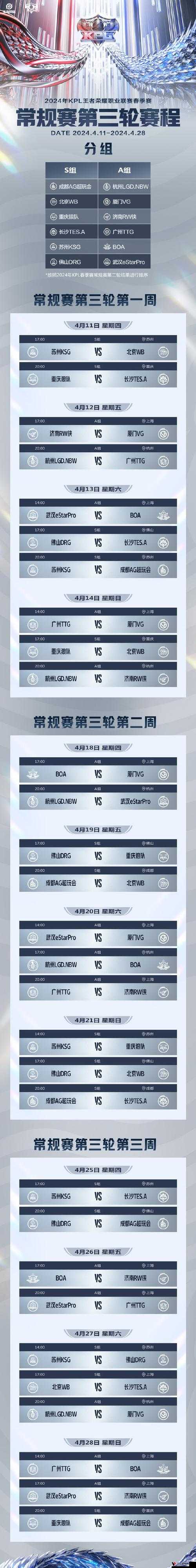 2023KPL春季赛第二轮赛程王者荣耀时间表的管理与价值最大化