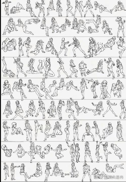 真人示范二十八动作小人简笔画